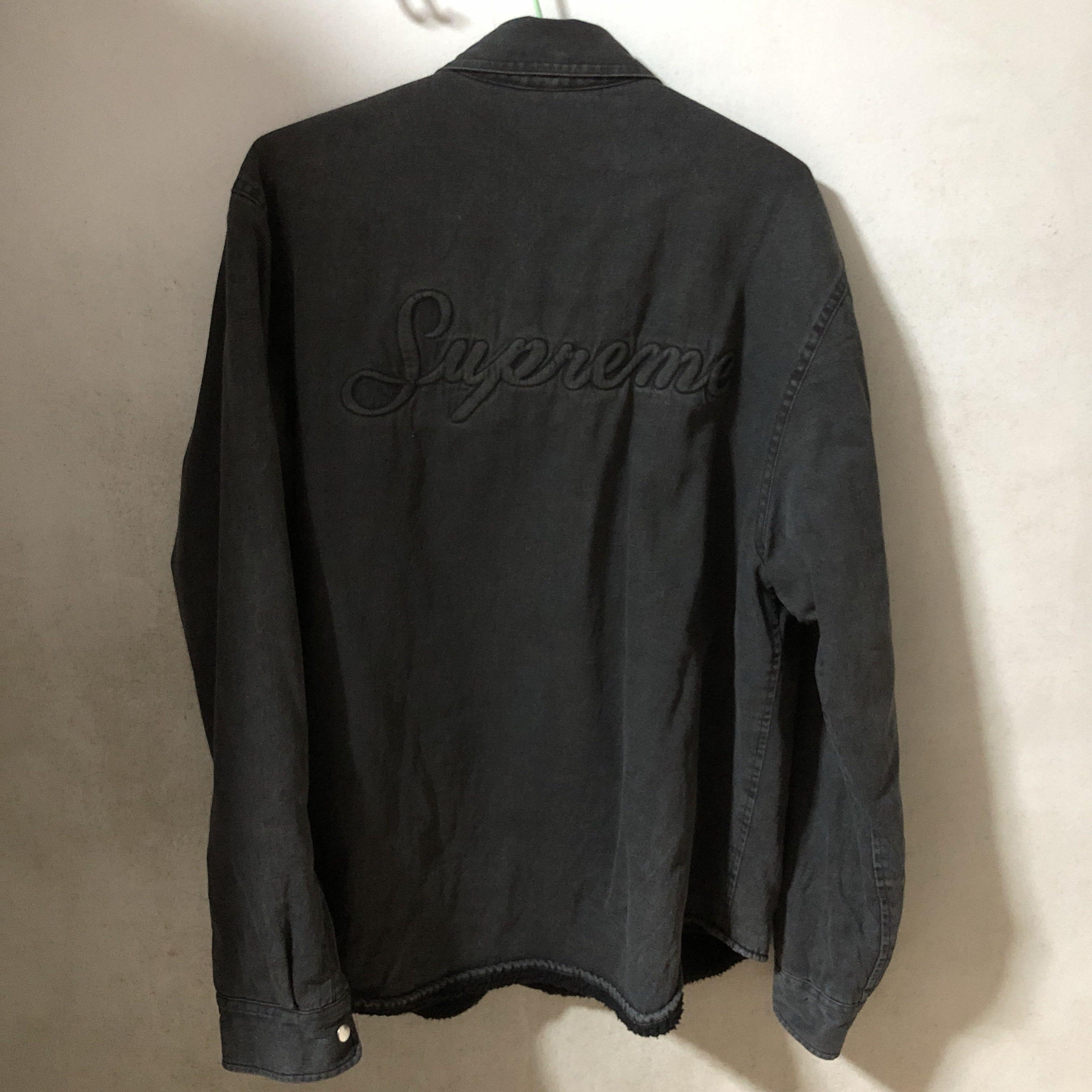 supreme sherpa lined denim shirt