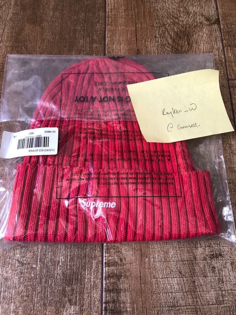 supreme overdyed beanie red