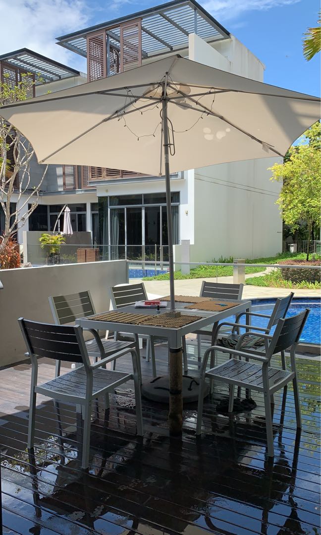 Table 6 Chair And Parasol Sjalland Ikea Furniture Tables Chairs On Carousell