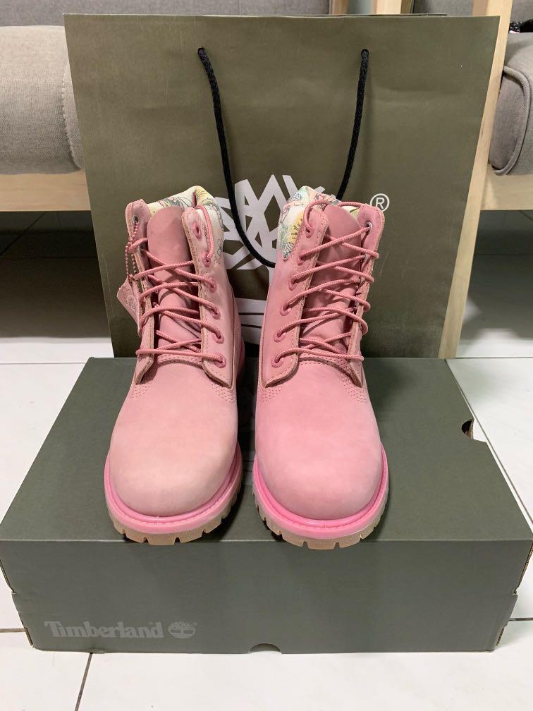 pink waterproof timberland boots