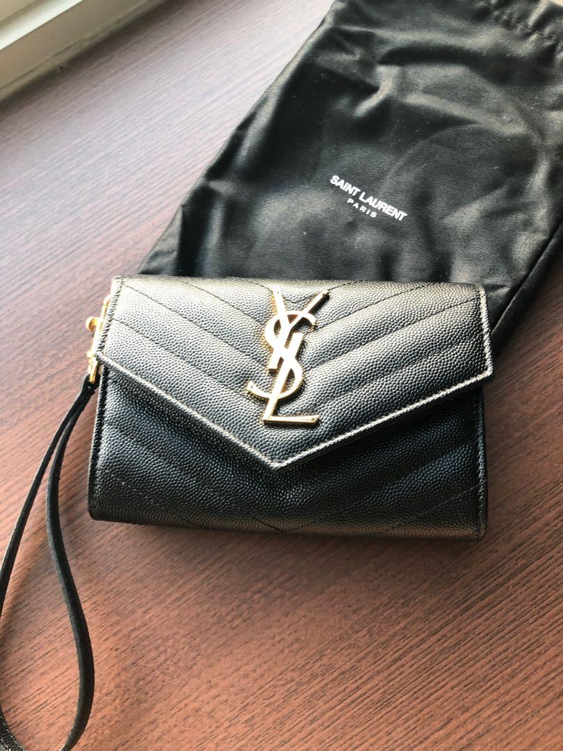 Ysl Wristlet - 4 For Sale on 1stDibs  black ysl wristlet, ysl wristlet  pouch, saint laurent wristlet