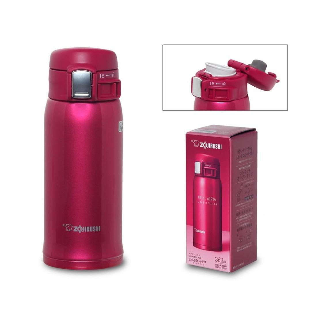 Zojirushi Japan Stainless Thermos Mug Water Bottle 360ml Deep Cherry SM-SD36-PV