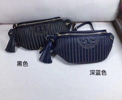 Tory Burch 腰包 胸包 斜跨包 一包多用 菱格小羊皮 質感好 可放長夾 附購證