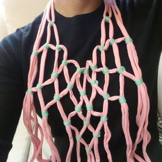 Cotton braided summer scarf/necklace