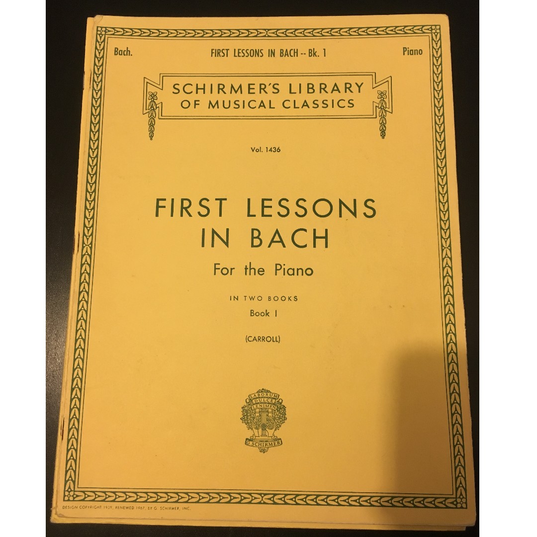 90 New First Lessons In Bach For The Piano Book 1 Schirmer S