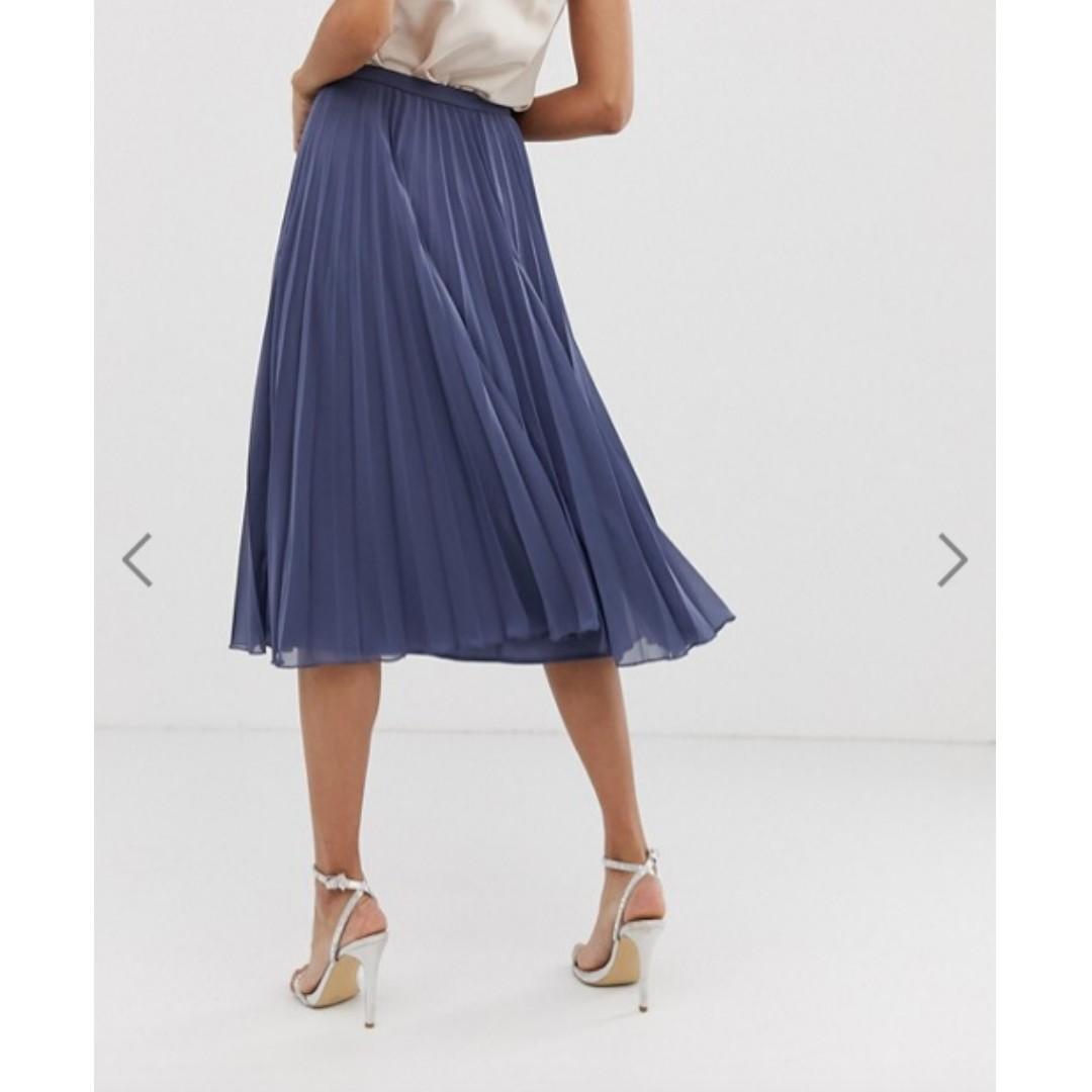 ASOS DESIGN Tall Pleated Midi Skirt