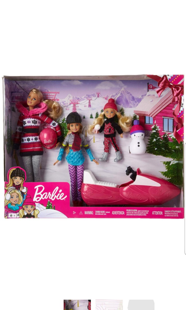 barbie sisters snow fun doll giftset