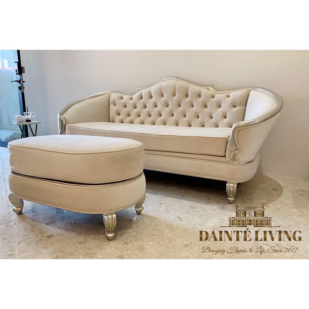 Chloe S Vanity Modern Victorian Sofa Ottoman Set Clients