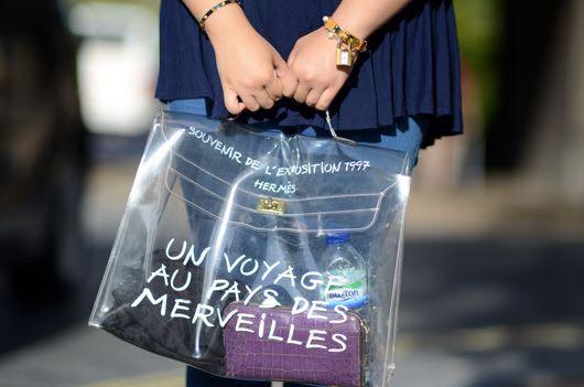 Hermes kelly deals transparent bag