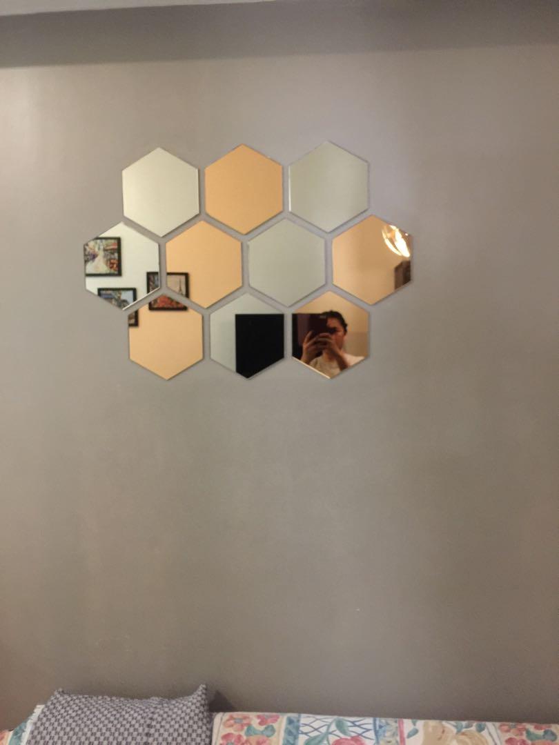 Ikea Hexagonal mirrors honefoss, Furniture & Home Living, Home Decor