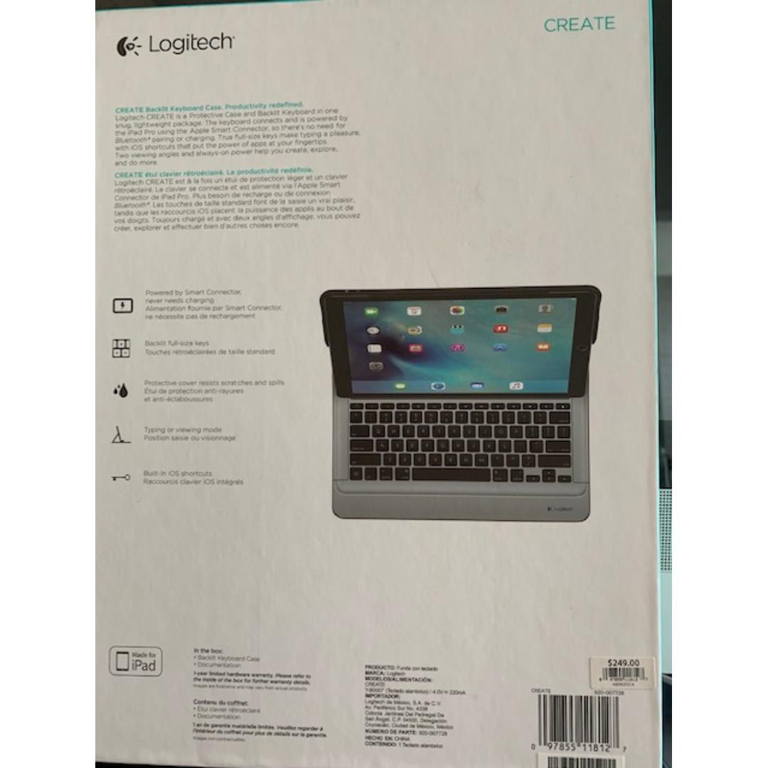 Logitech "Create" backlit keyboard case for iPad Pro Generation 1