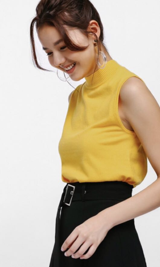 mock neck knit top