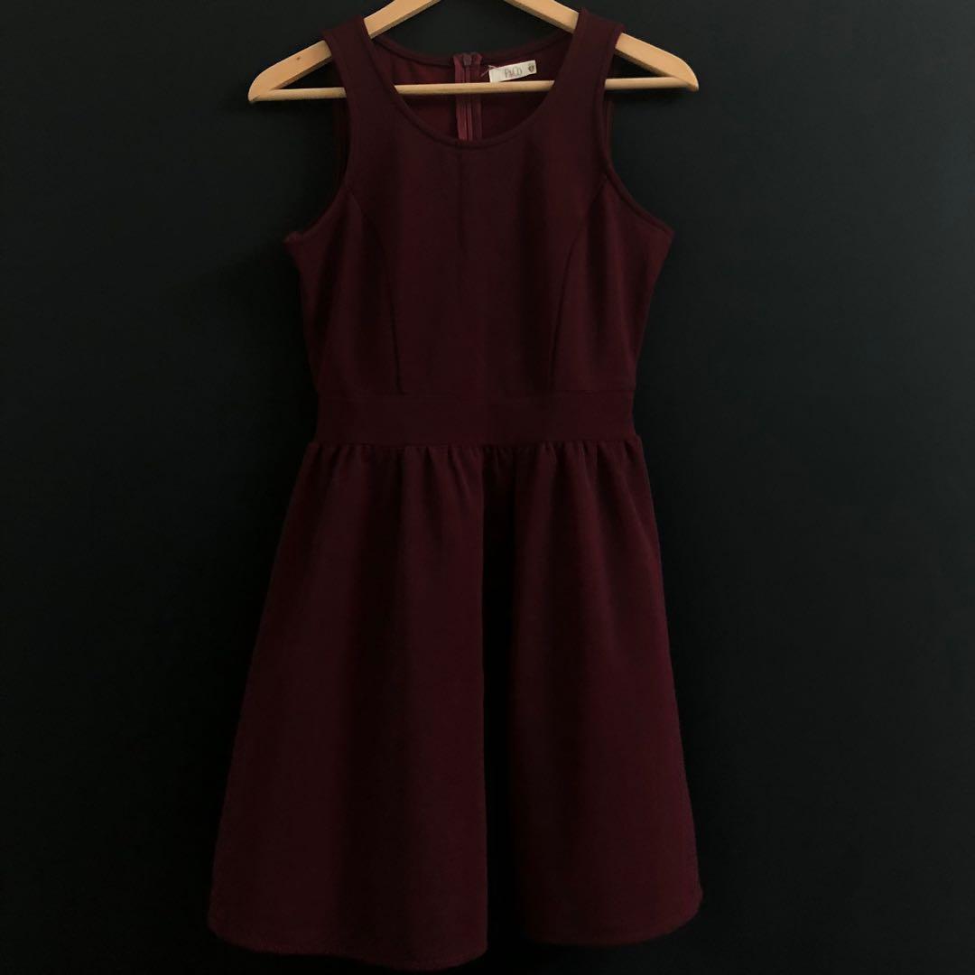 Maroon Red Dress On Carousell