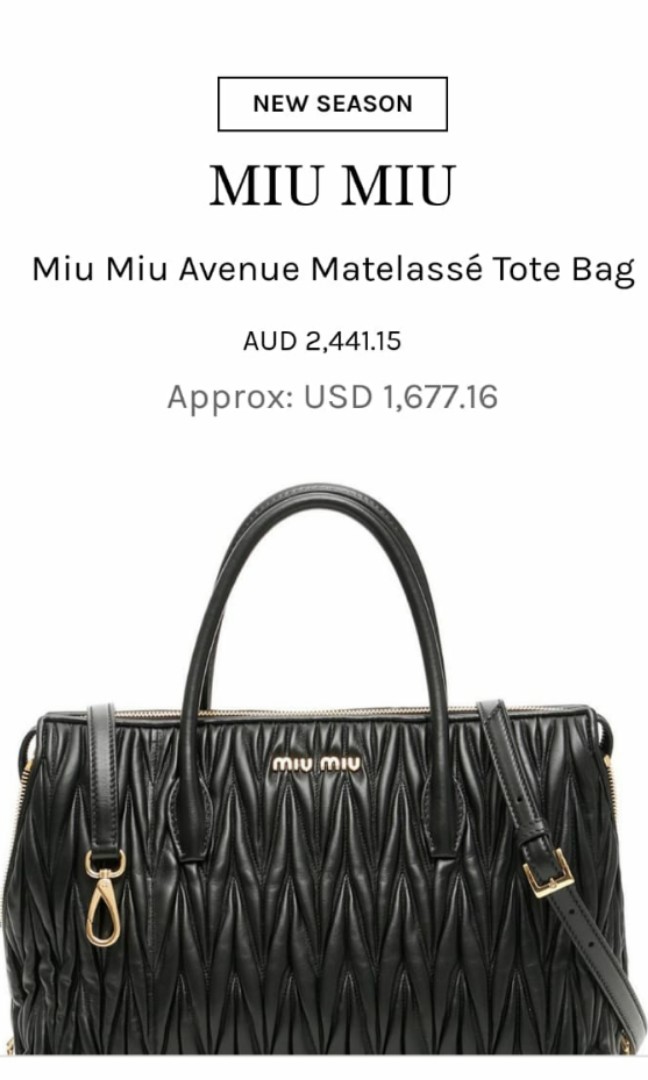 Miu miu avenue bag sale