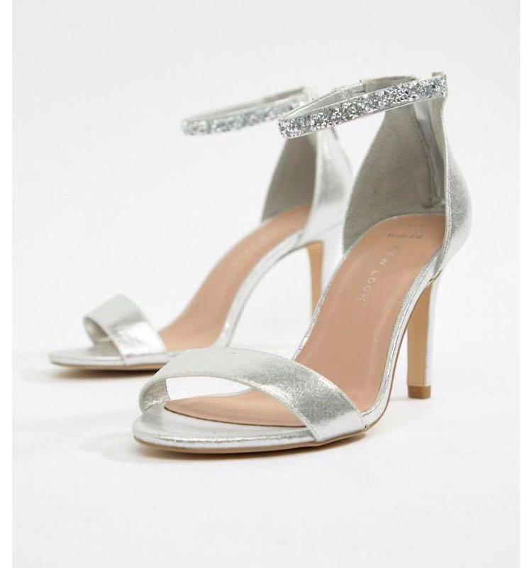 new look ladies silver shoes