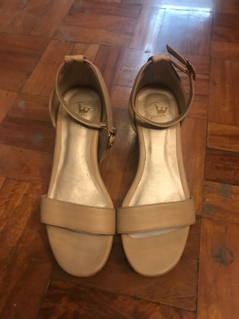 Nude block heels, Women's Fashion, Footwear, Heels on Carousell