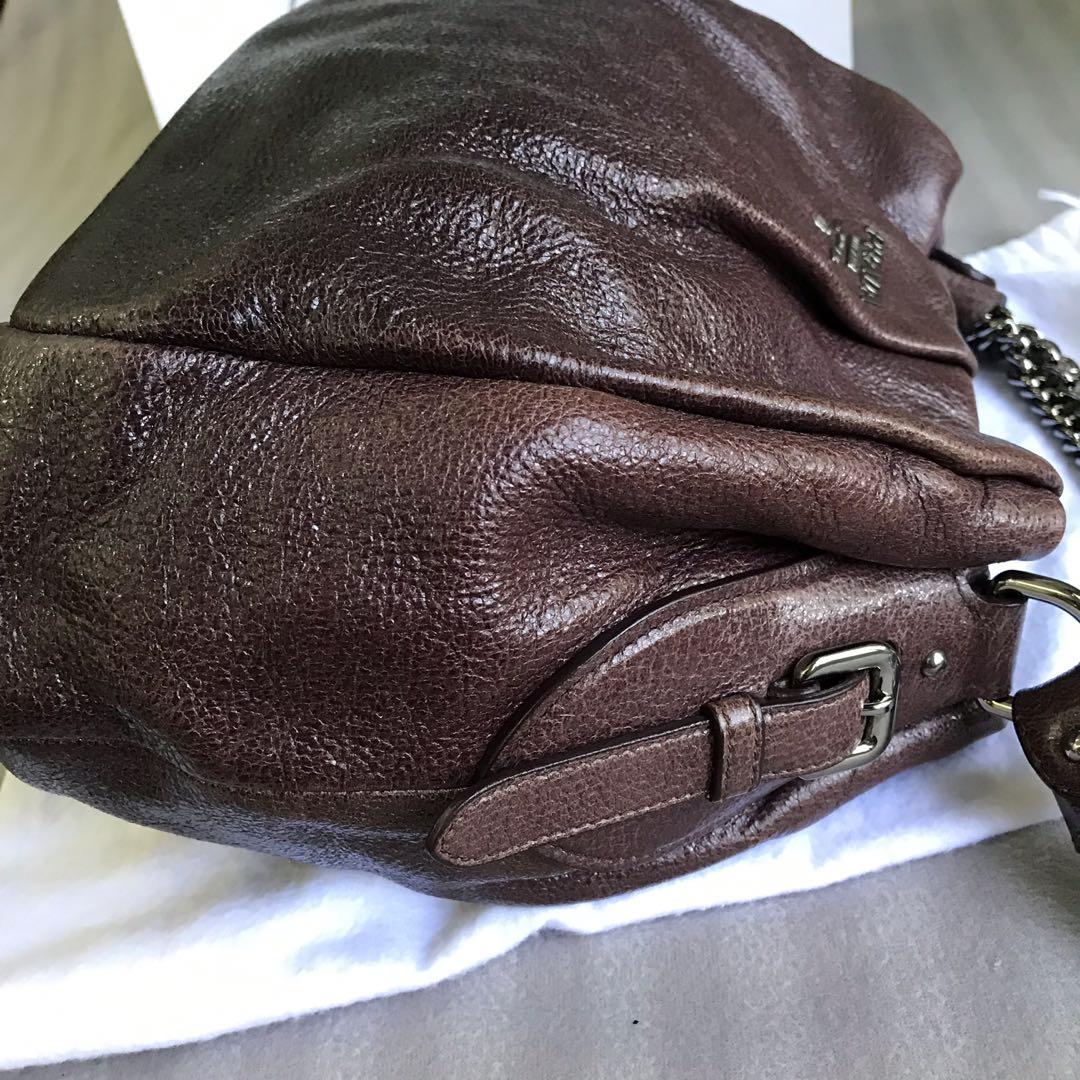 Prada White Cervo Lux Chain Shoulder Bag Leather ref.122854 - Joli