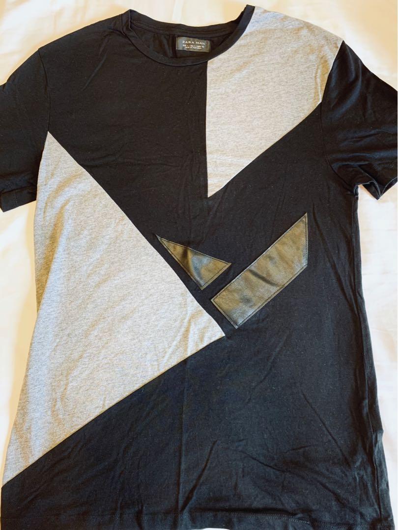 zara color block shirt