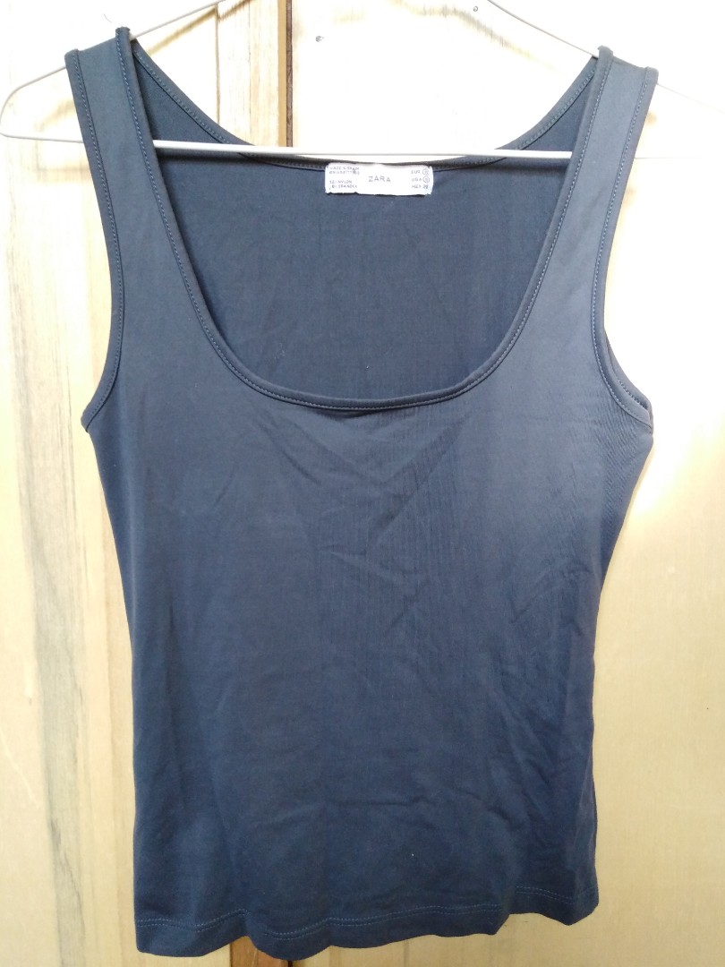 Zara Space Gray Sando Top, Women's Fashion, Tops, Others Tops on Carousell