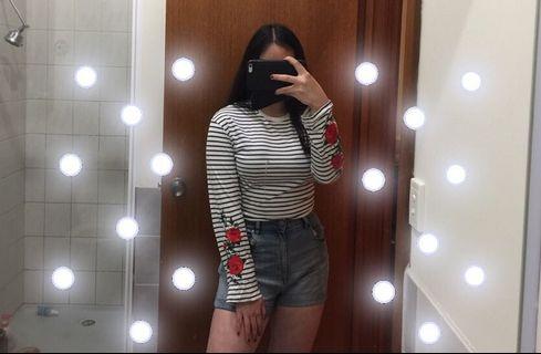 Embroidered Sleeve Top