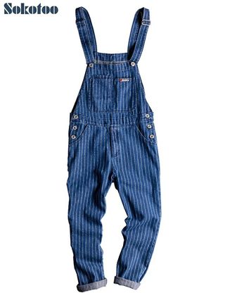 New Men's Cotton Coveralls Loose Jumpsuit Casual Pants Fashion Trousers  Overalls