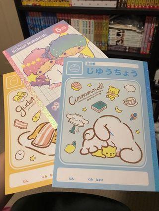 Sanrio school notebooks