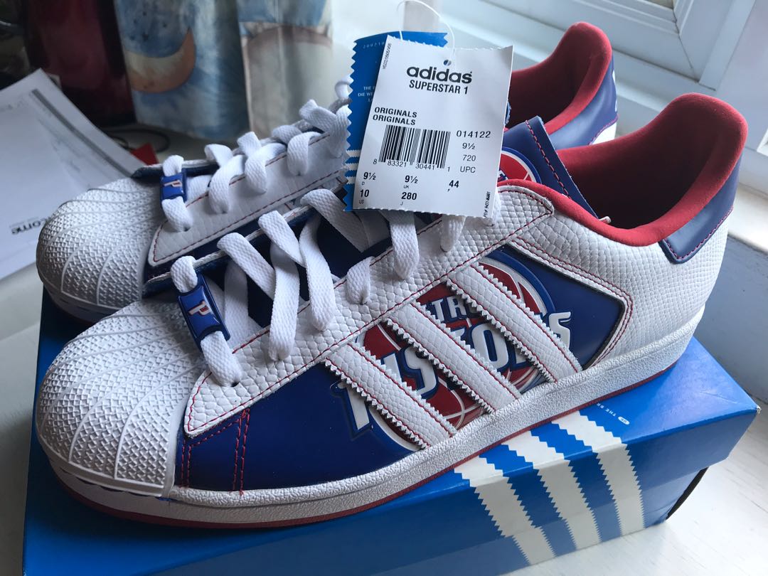 Suministro Peave águila Adidas Superstar 1 NBA Limited Edition Detroit Pistons Shoe, Men's Fashion,  Footwear, Sneakers on Carousell