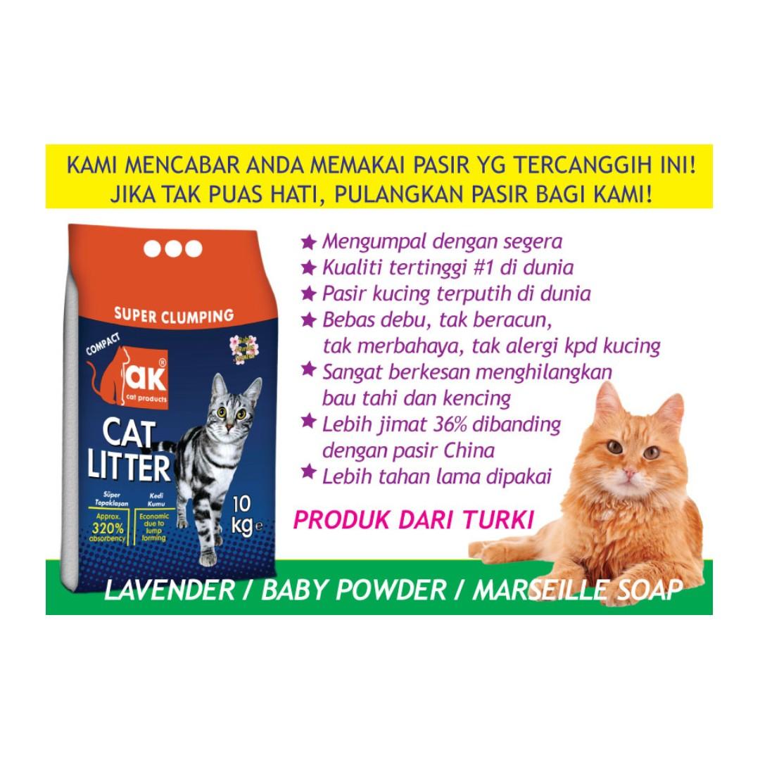 Ak Turkey 1 Super Clumping Cat Litter 10kg Lavender Scent Pet Supplies Pet Accessories On Carousell
