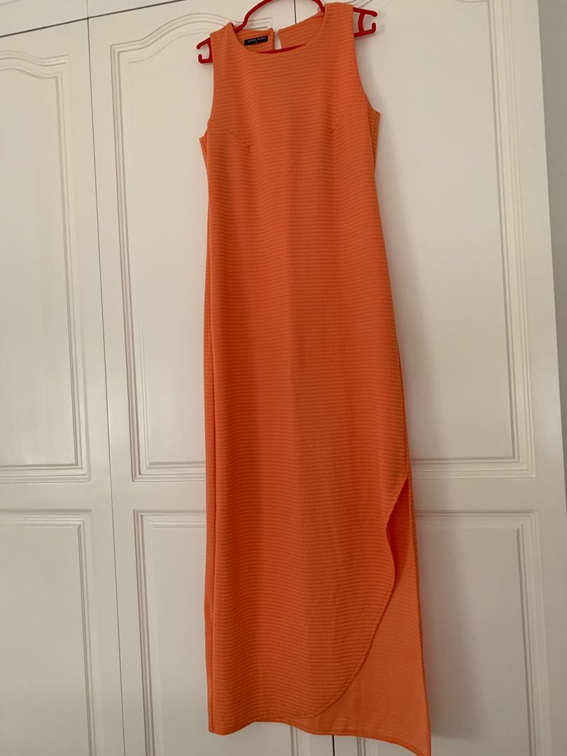 orange dress with slit