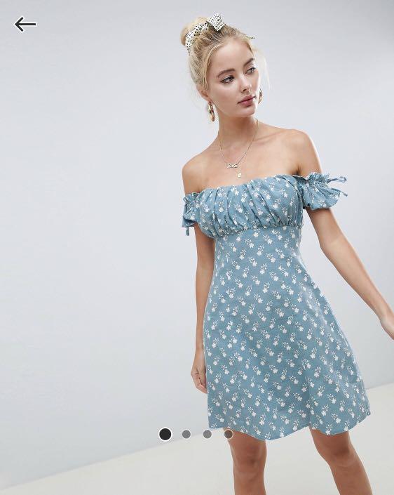 asos off the shoulder floral dress