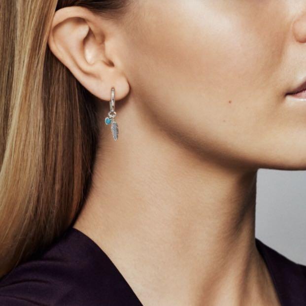 Pandora spiritual feather shop earrings
