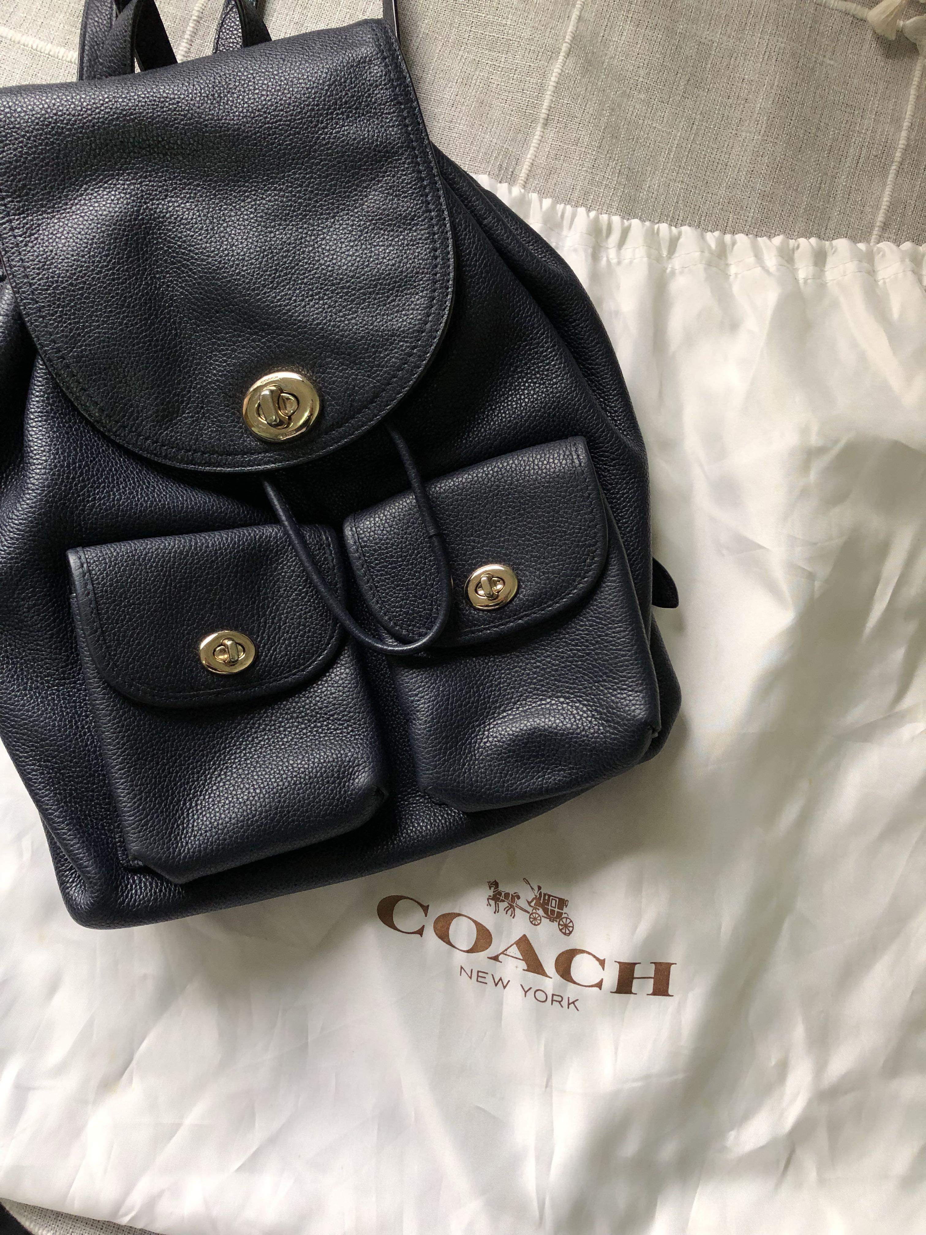 Coach navy backpack cheap