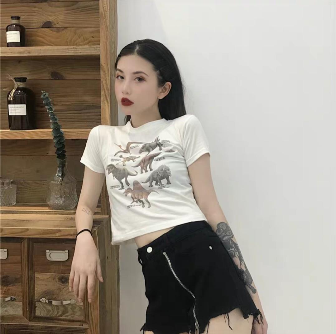 Dinosaur print Crop Top / tee/ t-shirt 
