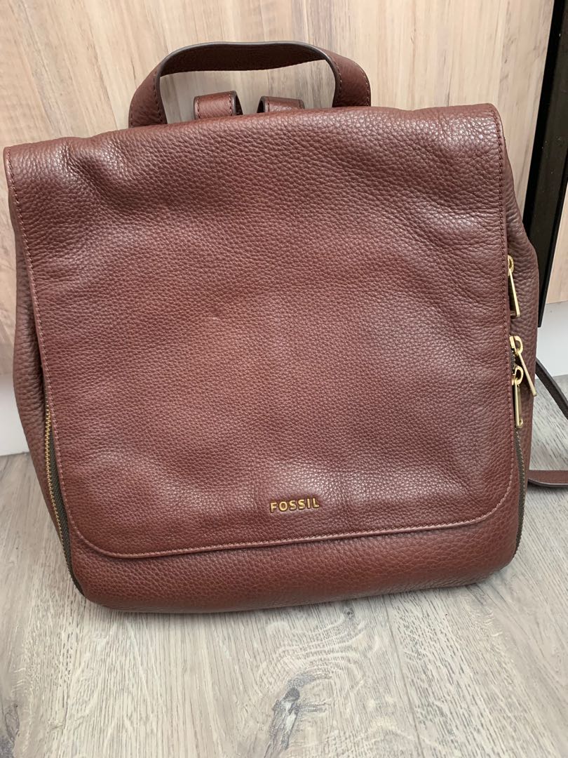 Fossil Preston Leather Backpack Women s Fashion Bags Wallets Backpacks on Carousell