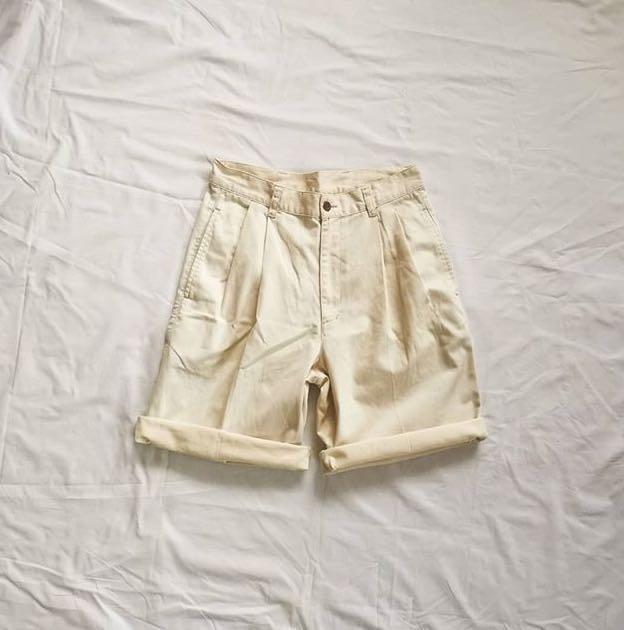 High waisted chino shorts