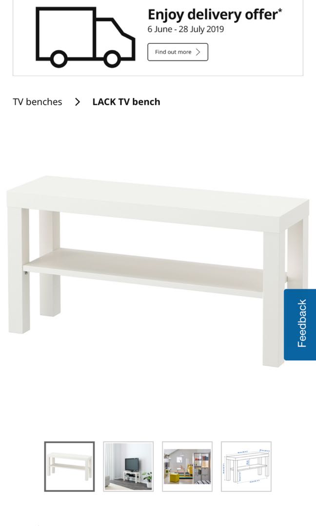 Ikea Lack Tv Bench White Furniture Shelves Drawers On Carousell