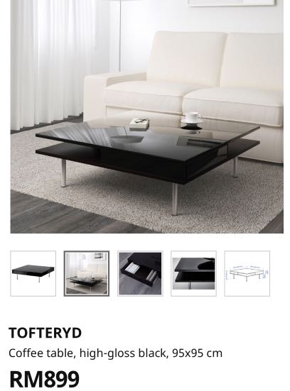 Tofteryd coffee table clearance high gloss white
