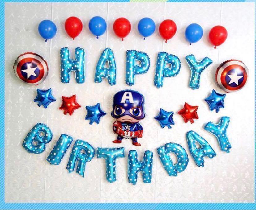 In Stock Happy Birthday Party Decoration Set Captain America