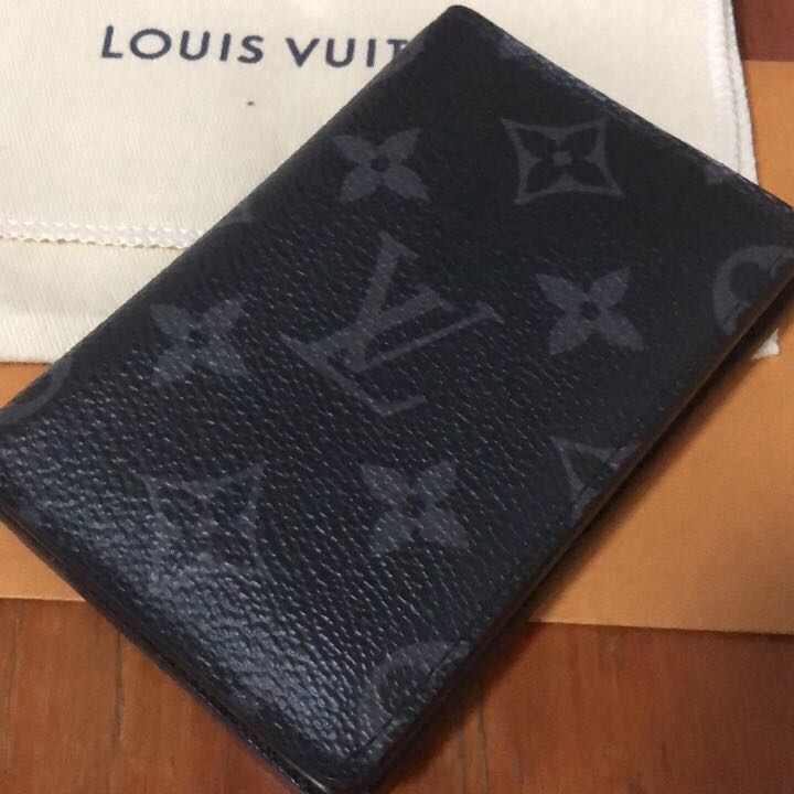 Pre-owned Louis Vuitton Pocket Organizer Monogram Eclipse Lagoon