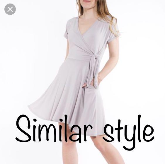 light grey wrap dress