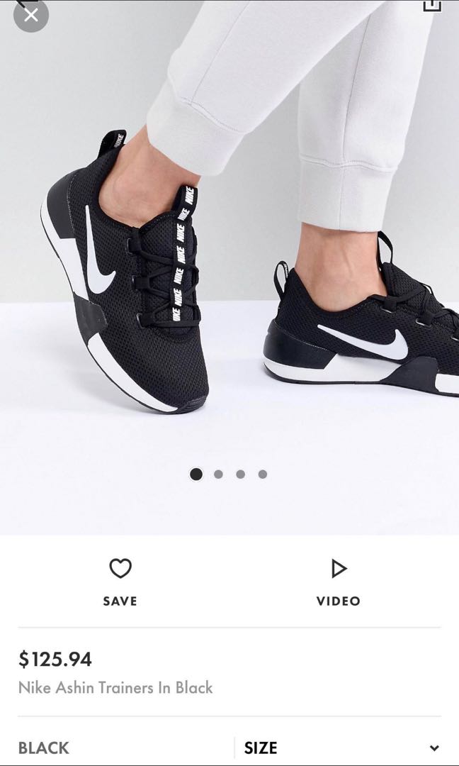 Nike ashin trainers in black discount