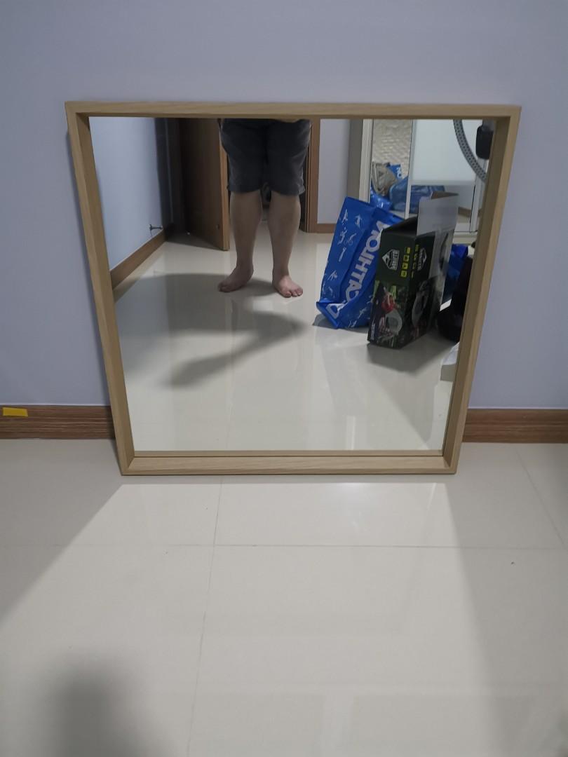 Nissedal White Stained Oak Effect Mirror 65x65 Cm Ikea