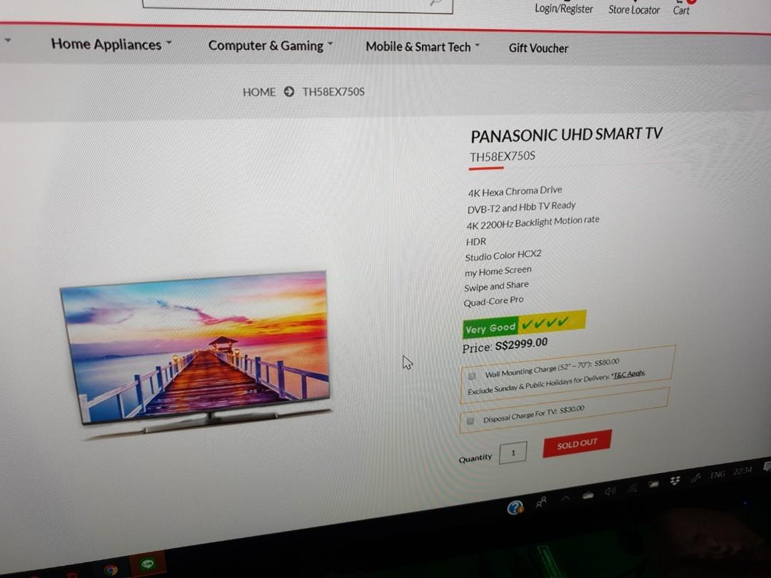 Panasonic Th58ex750s 4k Hdr Home Appliances Tvs Entertainment Systems On Carousell