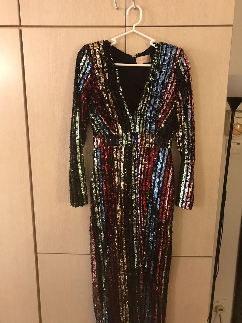 Club l store rainbow dress