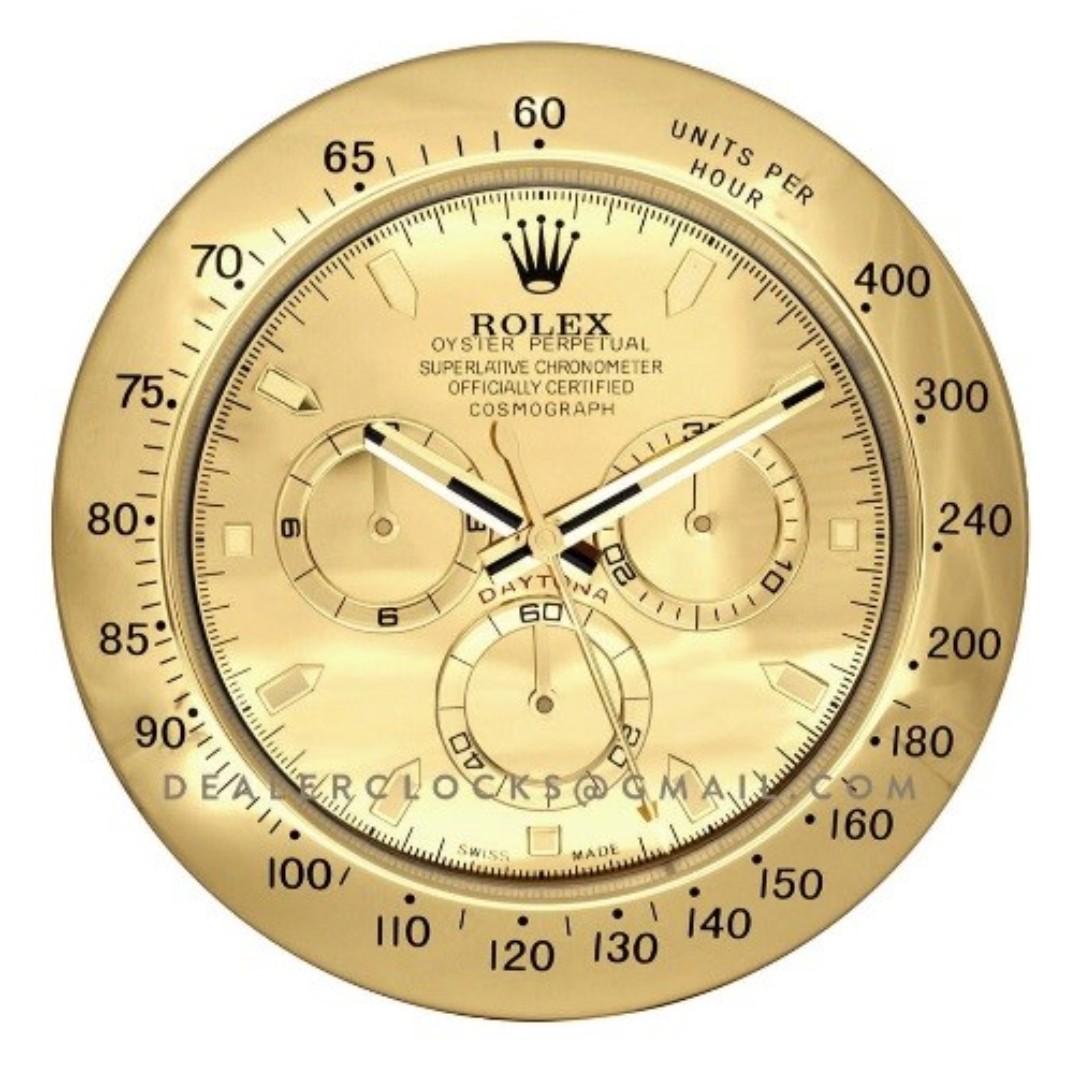 Gold rolex wall clock on sale