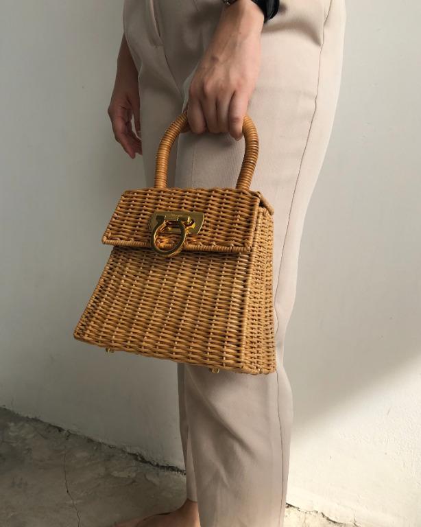 Salvatore Ferragamo Gancini Wicker Bag