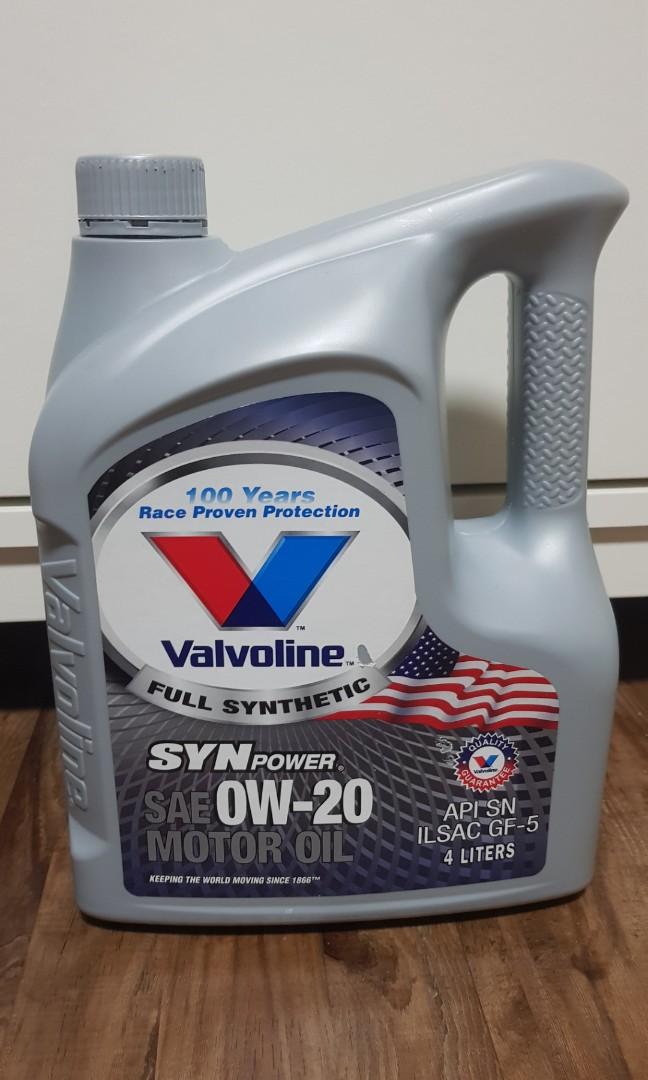 Valvoline 0W-20 Fully Synthetic engine oil, Honda Toyota Hybrid 
