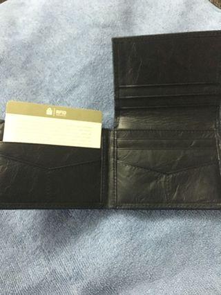Fossil Exufold Fold RFID Genuine Black Leather Wallet