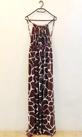 CHARINA SARTE Giraffe Print Long Dress