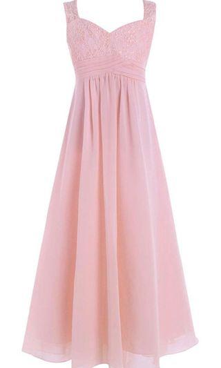 Long pink chiffon dress iEFiEL